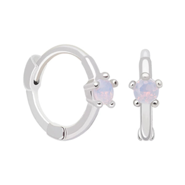FE0230 Mystic Simple Stone Huggies Earrings