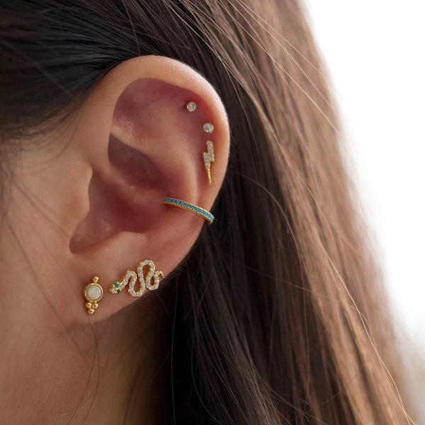 FE0055 925 Sterling Silver Snake Stud Earring