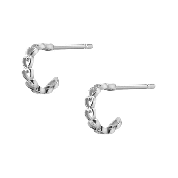 FE0257 925 Sterling Silver Infinity Heart Huggie Earrings