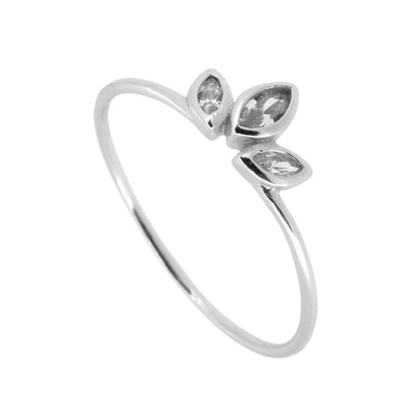 FJ0193 925 Sterling Silver Clover Ring