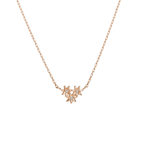 FX0091 925 Sterling Silver Triple Flower Pendant Necklace