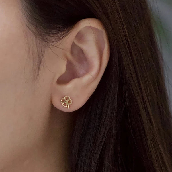 FE0143 925 Sterling Silver Sweet luck clover stud earrings