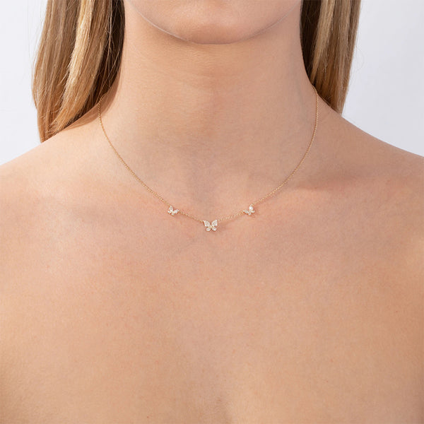 FX0245 925 Sterling Silver Mini Butterfly Necklace