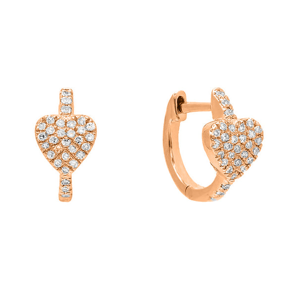 FE0517 925 Sterling Silver Heart Hoop Earrings