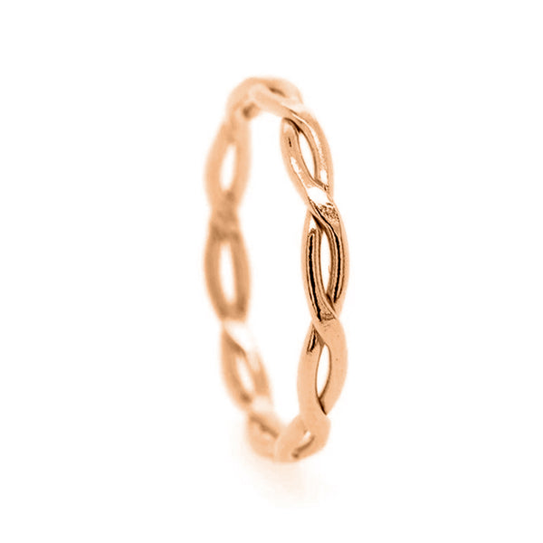 FJ0015 925 Sterling Silver Braided Skinny Ring