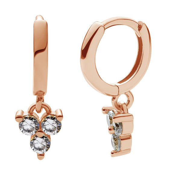 FE0028 Sparkly Lotus Huggies Earrings