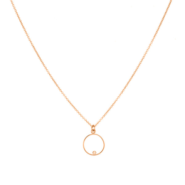 FX0007 925 Sterling Silver Circle Pendant Necklace