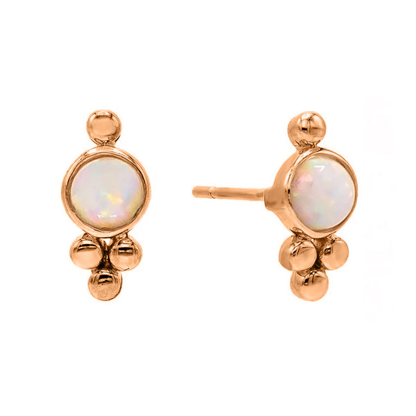 FE0054 Opal Trinity Stud Earrings