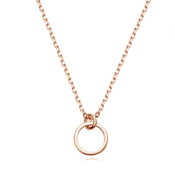 FX0281 925 Sterling Silver 360 Round Gold Necklace