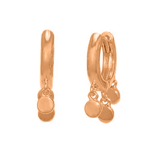 FE0034 925 Sterling Silver Shaker Disc Huggie Earrings