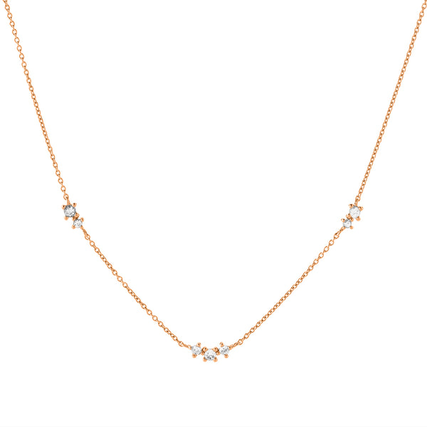 FX0299 925 Sterling Silver Floating Sapphire Necklace