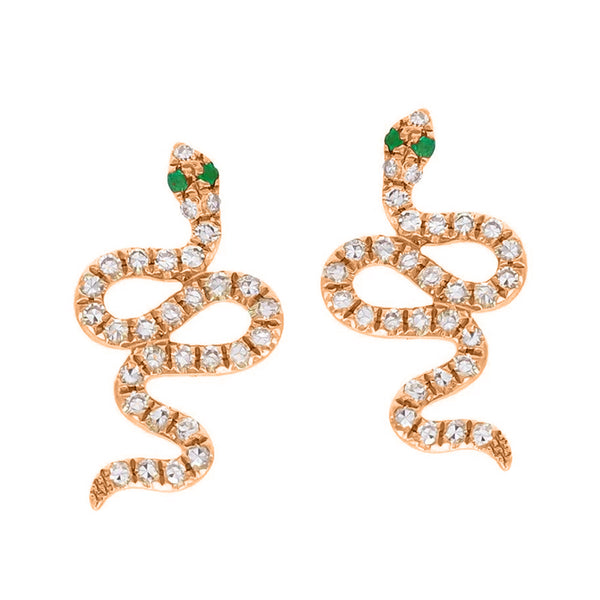 FE0055 925 Sterling Silver Snake Stud Earring