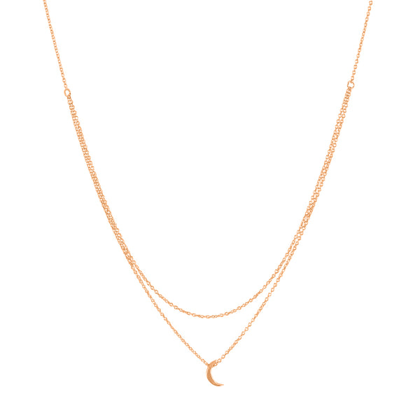 FX0296 925 Sterling Silver Layered Moon Necklace
