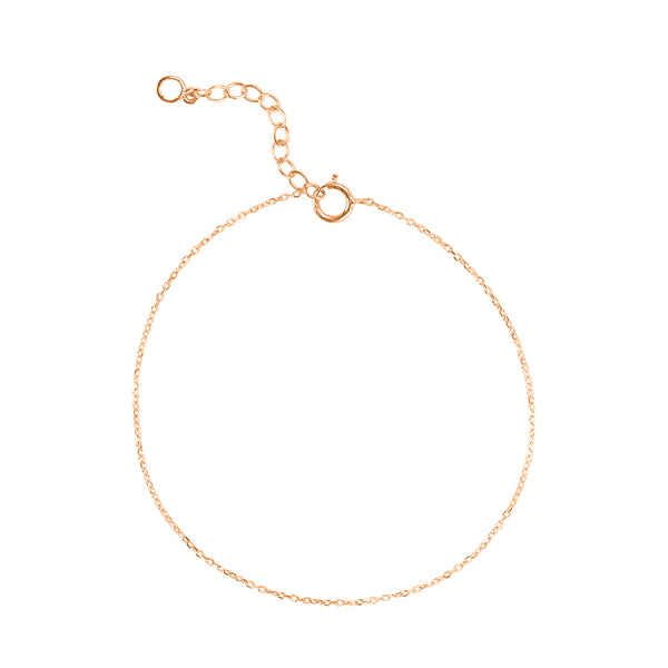 FS0101 925 Sterling Silver Simple Chain Bracelet