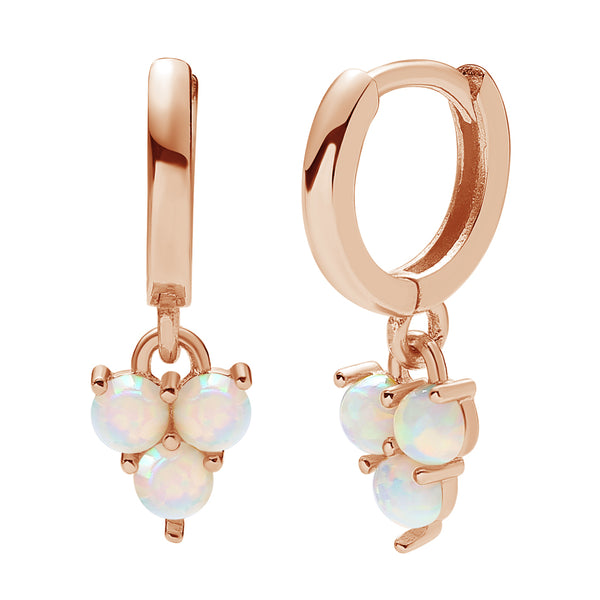 FE0059 Lotus Opal Huggie Earrings