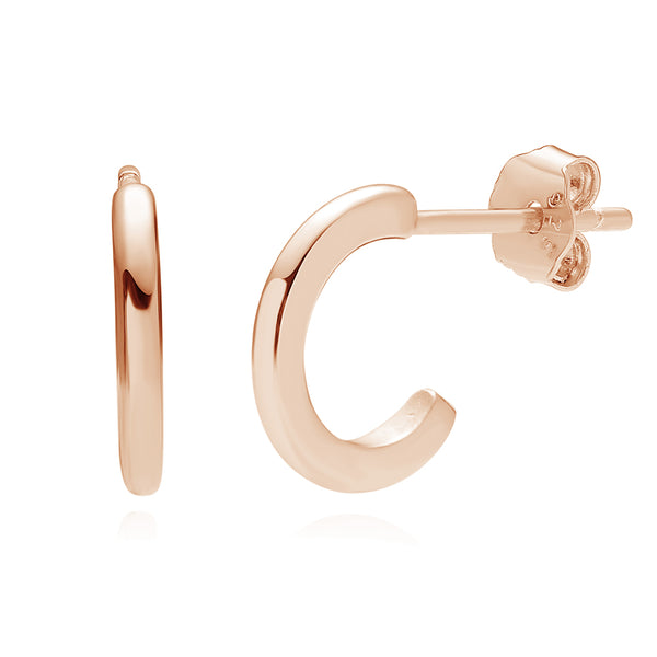 FE0262 925 Sterling Silver Gold Huggies Earrings