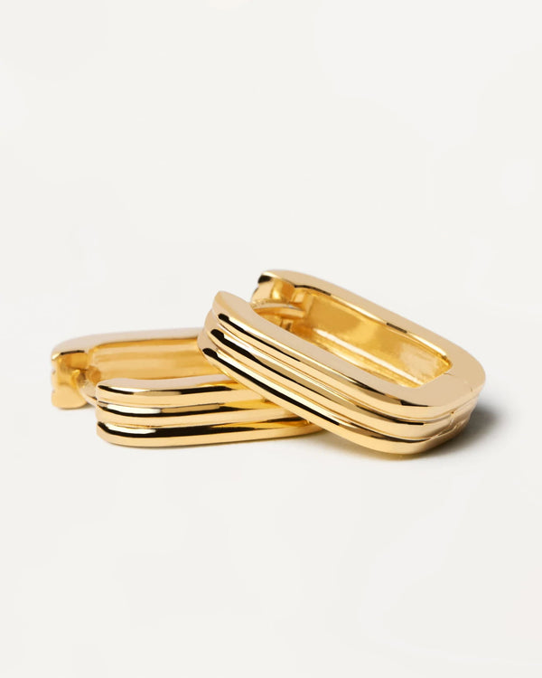 FE1815 925 Sterling Silver Triple Band Huggie Hoops