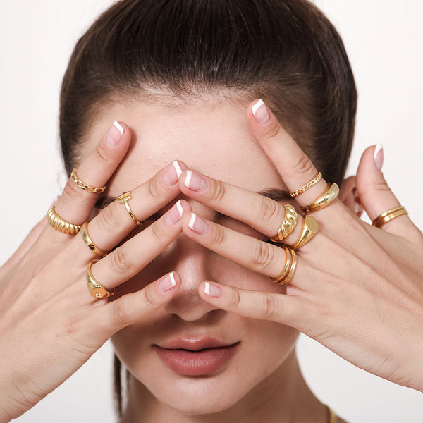 FJ0274 Gold Plated Link Chain Ring