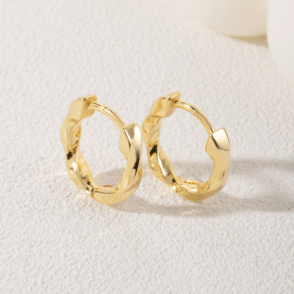 FE1872 925 Sterling Silver Mobius Ring Hoops