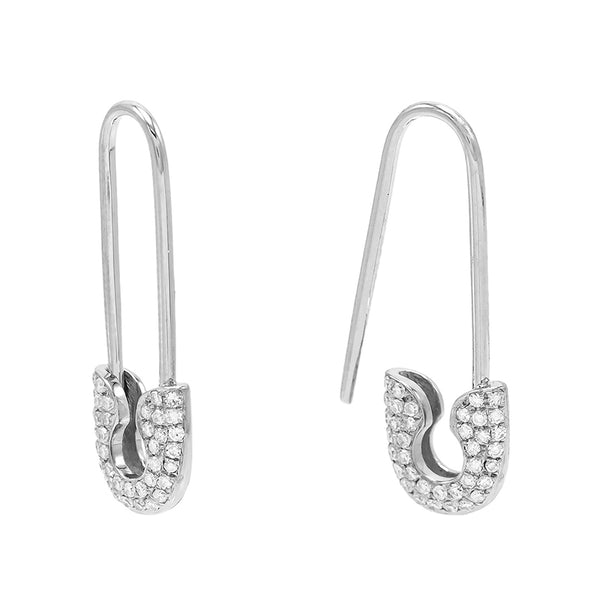FE0455 925 Sterling Silver Safety Pin Earrings