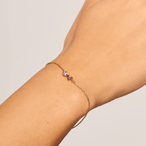 FS0090 925 Sterling Silver Zircon Flower Bracelet