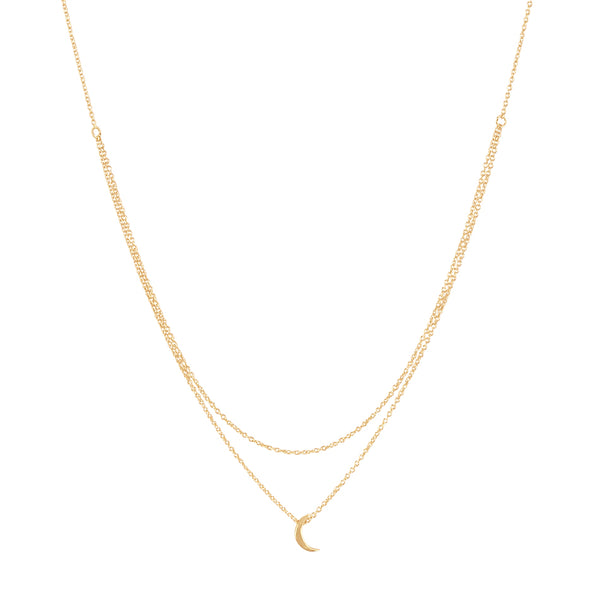 FX0296 925 Sterling Silver Layered Moon Necklace