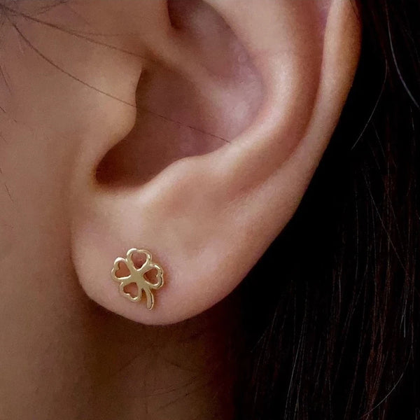 FE0143 925 Sterling Silver Sweet luck clover stud earrings
