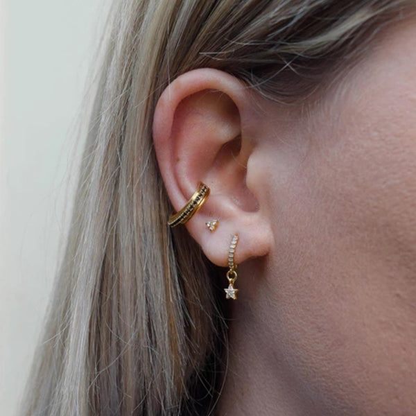 FE0218 Mystic Star Huggies Earrings