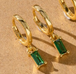 2.5 micron gold plated S925 Crystal Hoop Earrings