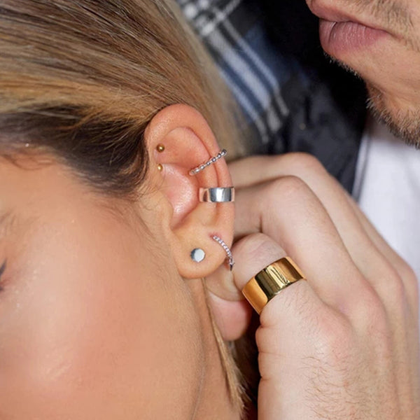 FE0201 925 Sterling Silver Boyfriend Simple Ear Cuff