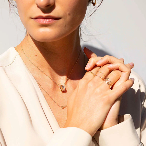 FX0089 925 Sterling Silver Diamond Infinity Pendant Necklace