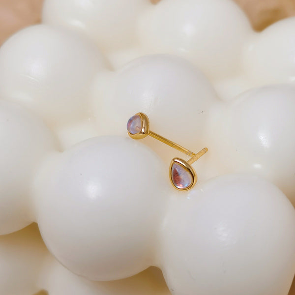 FE0157 Moonstone Droplet Stud Earrings