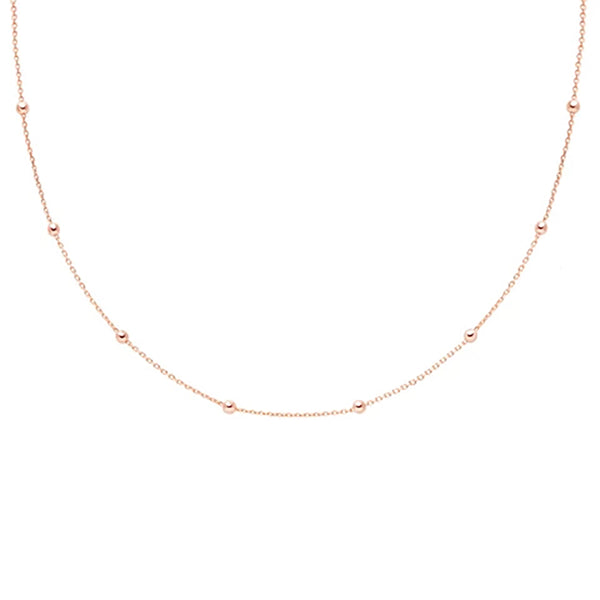 FX0330 925 Sterling Silver Beaded Necklace