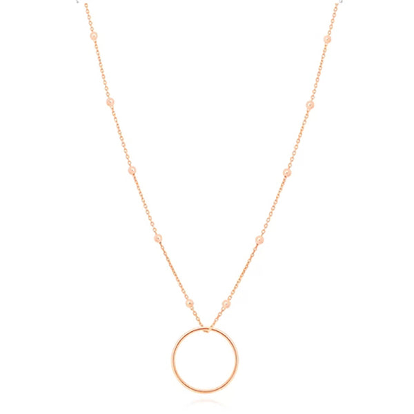 FX0050 925 Sterling Silver basic large halo necklace
