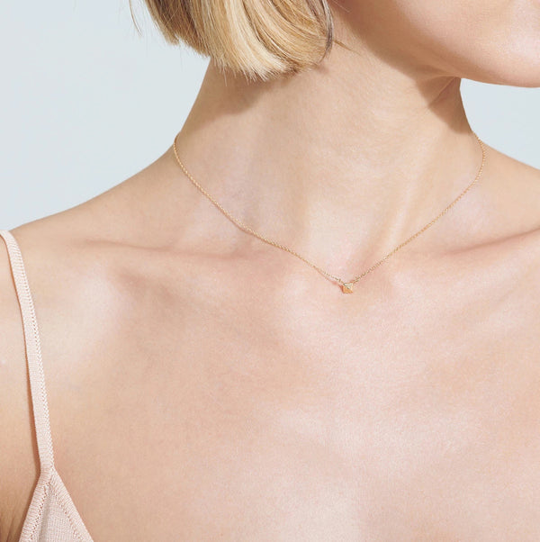 FX0082 925 Sterling Silver Mini Charm Pyramid Necklace