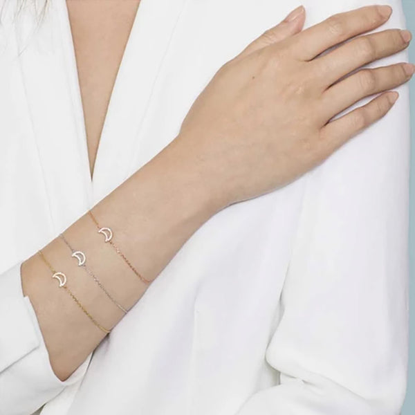 FS0002 925 Sterling Silver Moon Bracelet