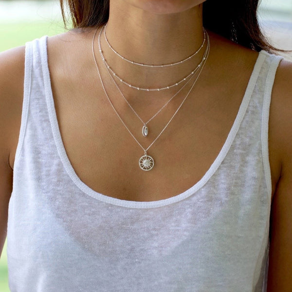 FX0016 925 Sterling Silver Simple Style Choker Necklace