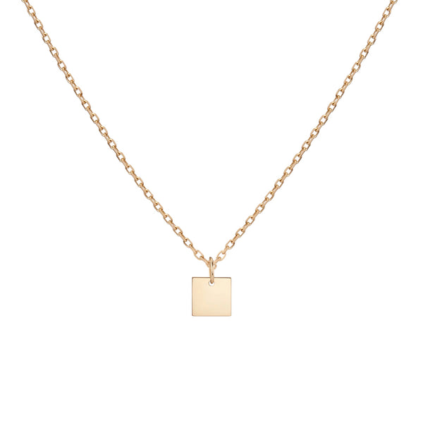FX0075 925 Sterling Silver Small Square Pendant Necklace