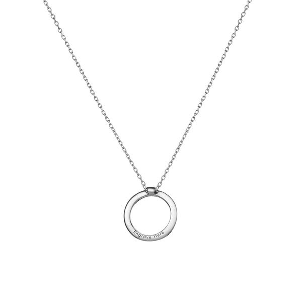 FX0080 925 Sterling Silver Circle Pendant Necklace