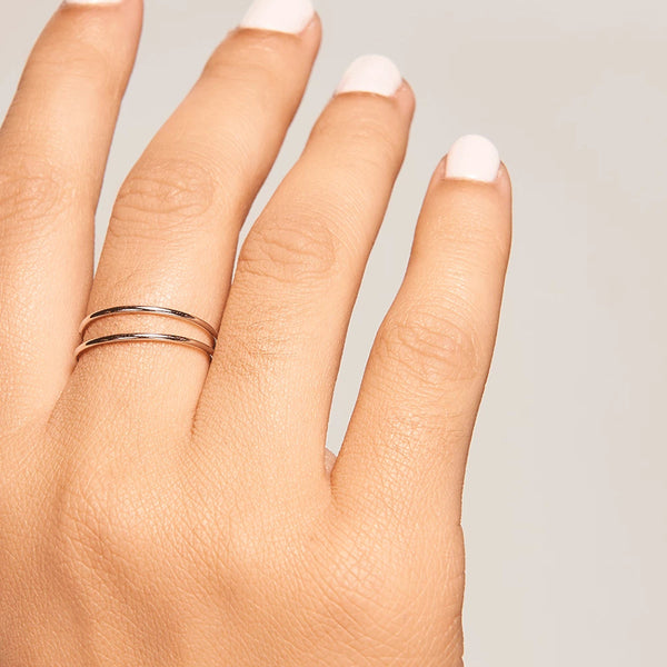 FJ0212 925 Sterling Silver Twin Ring