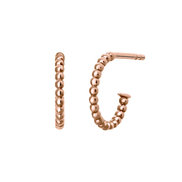 FE0284 925 Sterling Silver Gold Plated Ball Hoop Earrings