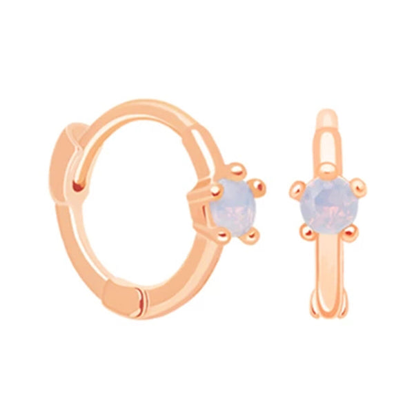 FE0230 Mystic Simple Stone Huggies Earrings