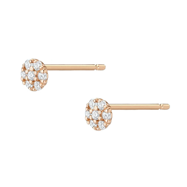 FE0247 925 Sterling Silver Diamond Cluster Stud Earrings