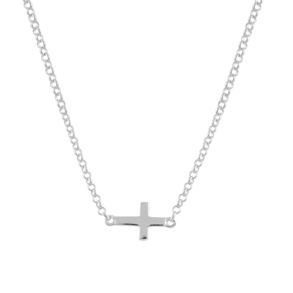FX0098 925 Sterling Silver simple cross necklace