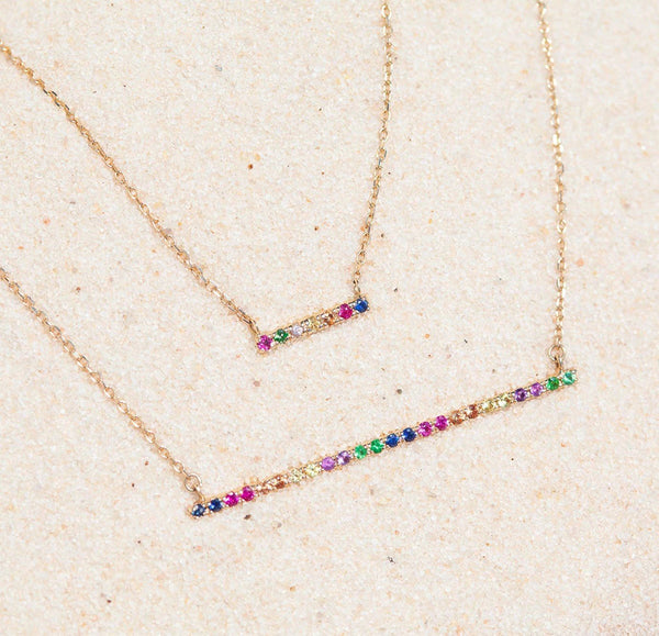 FX0090 925 Sterling Silver Mini Bar Pendant Necklace