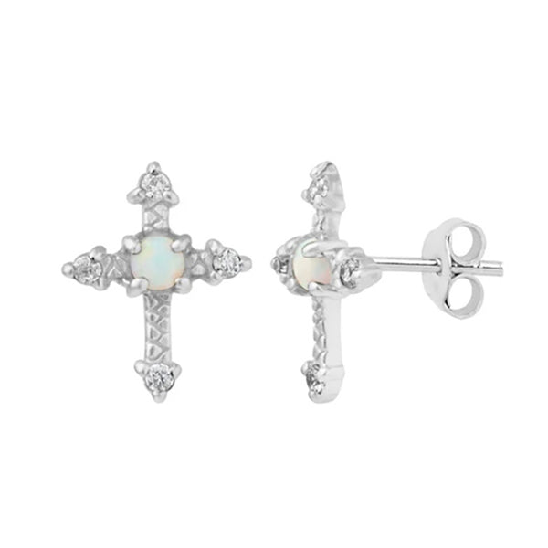 FE0165 Opulent Cross Stud Earrings