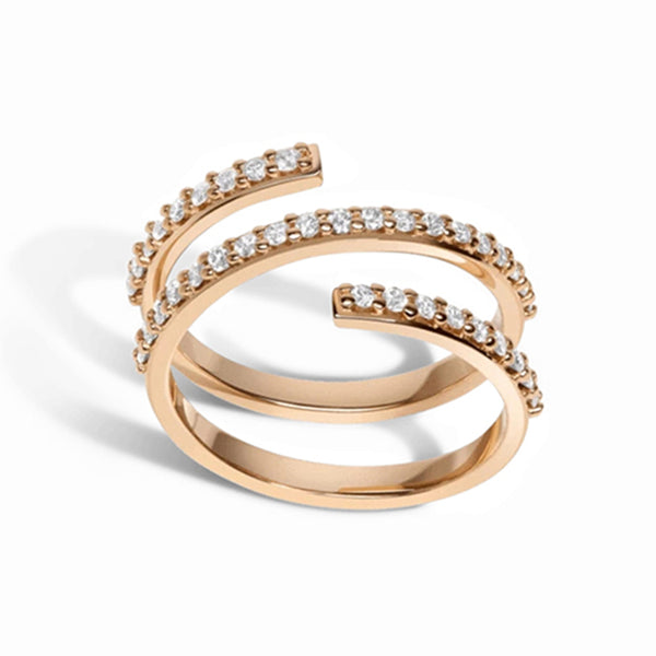 FJ0064 925 Sterling Silver Zircon Wrap Ring