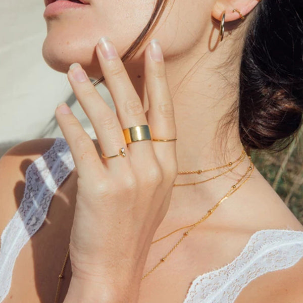 FJ0029 925 Sterling Silver Double Diamond Open Ring