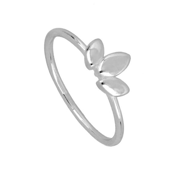 FJ0180 925 Sterling Silver Three Leaf Ring