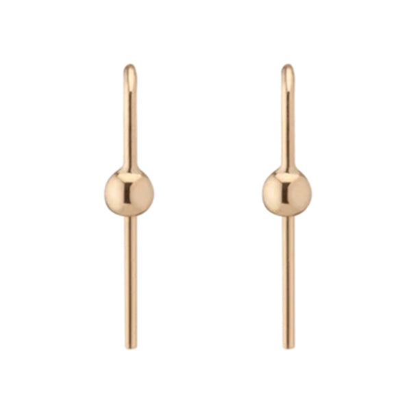 FE0248 925 Sterling Silver Short Gold Ball Hook Earrings